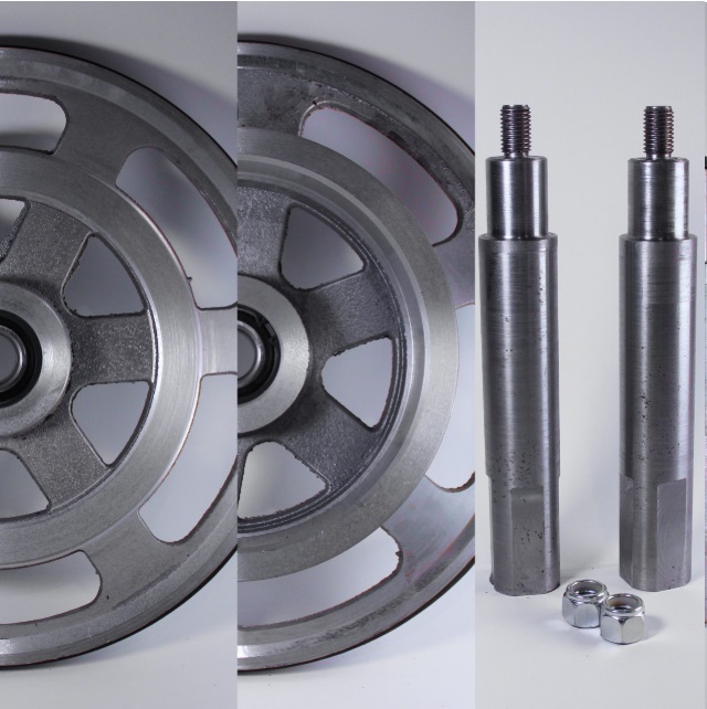 Kit Volantes de Aluminio Mecanizados + Kit de ejes para aserraderos